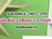 Giải bài 3 trang 18 Toán 6 Tập 2 SGK Chân trời sáng tạo